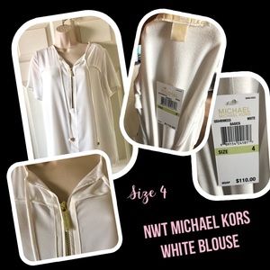 NWT White Chiffon Michael Kors Blouse